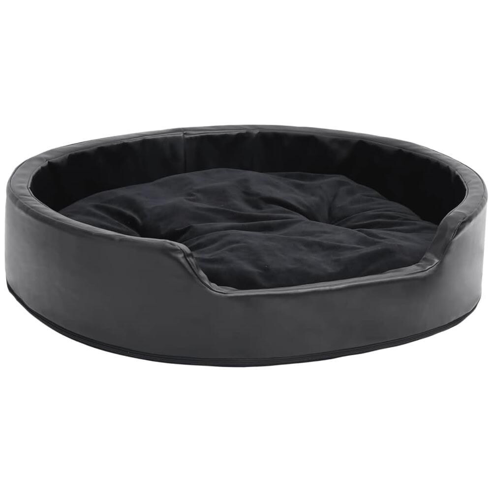 Lettino Per Cani Nero 79x70x19 Cm In Peluche E Similpelle - Foto 1