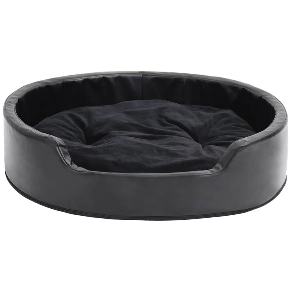Lettino Per Cani Nero 79x70x19 Cm In Peluche E Similpelle - Foto 2