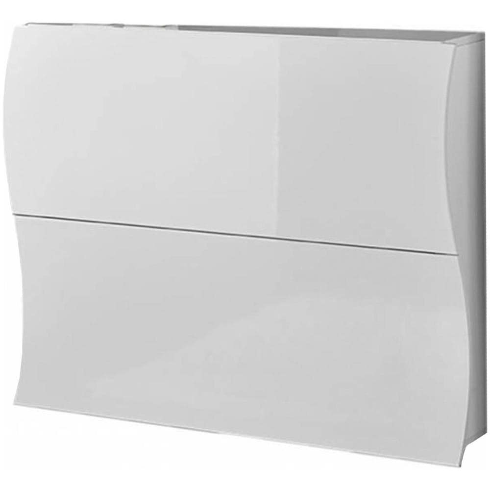 Scarpiera Andrea, Mobile Multiuso A 2 Ante A Ribalta, Portascarpe Da Ingresso, 100% Made In Italy, Cm 101x27h82, Bianco Lucido - Foto 2