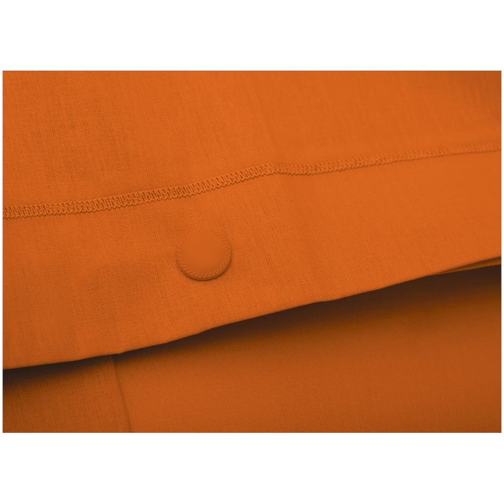 Completo Lenzuola Made In Italy In Puro Cotone Tinta Unita Varie Colorazioni Singolo Arancione - Foto 2