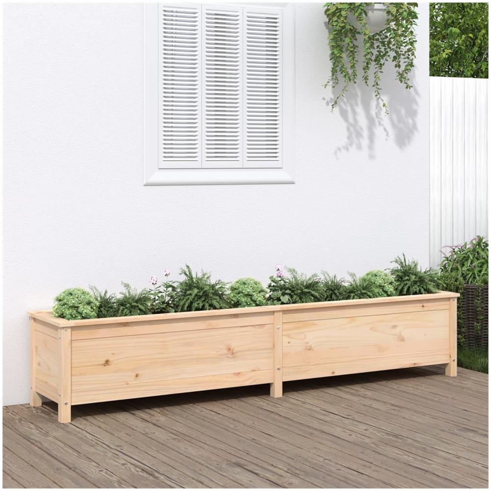 Fioriera Rialzata Da Giardino 199,5x40x39cm Legno Massello Pino - Foto 1