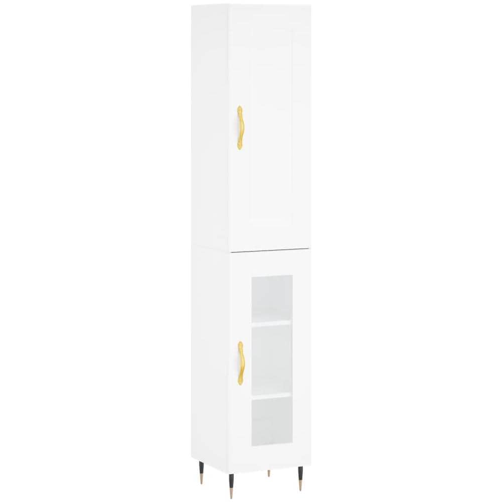 Credenza Bianca 34,5x34x180 Cm In Legno Multistrato - Foto 2