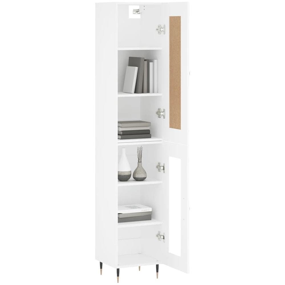 Credenza Bianca 34,5x34x180 Cm In Legno Multistrato - Foto 3