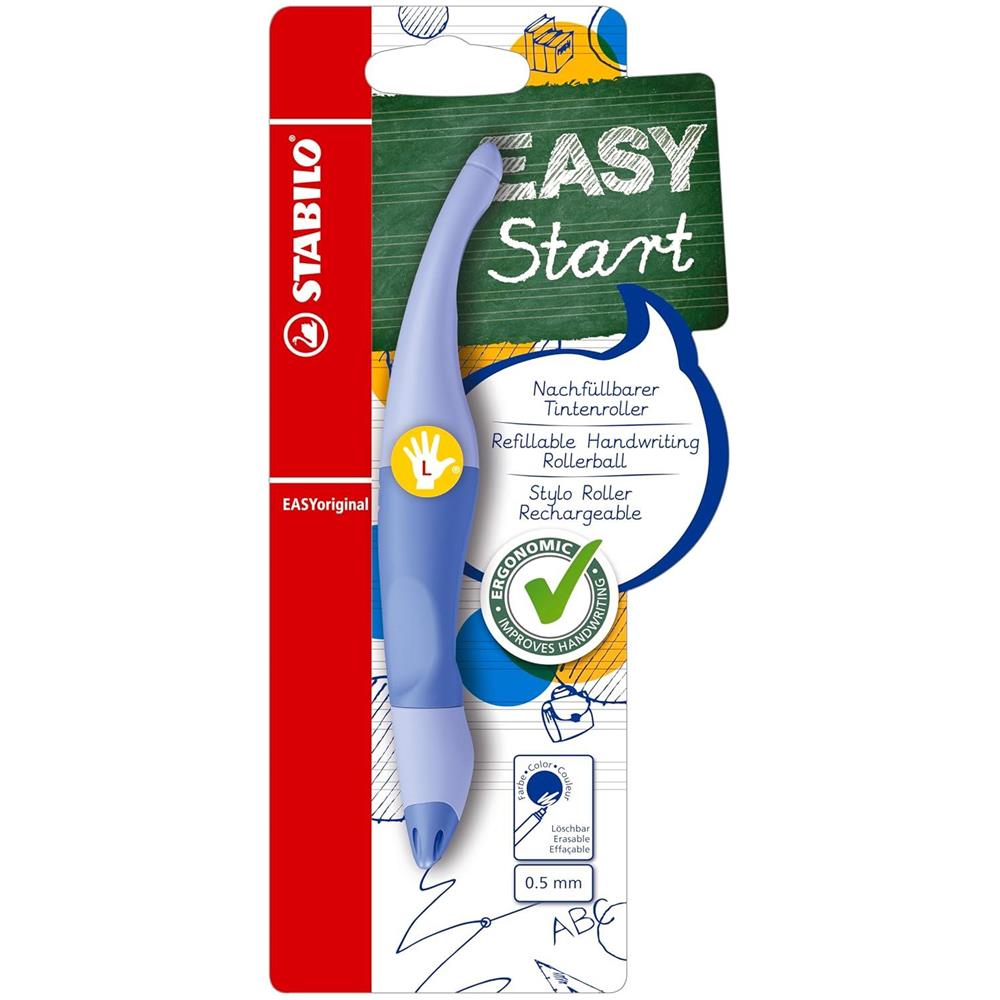 EASYoriginal Pastel - Penna Roller Ergonomica - per Mancini - Azzurro Nuvola - Cartuccia Blu inclusa - Foto 1