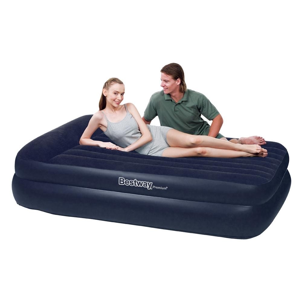 Materasso Airbed Pompa Elettrica, Floccato, Pvc 203x163x46 Cm - Foto 2