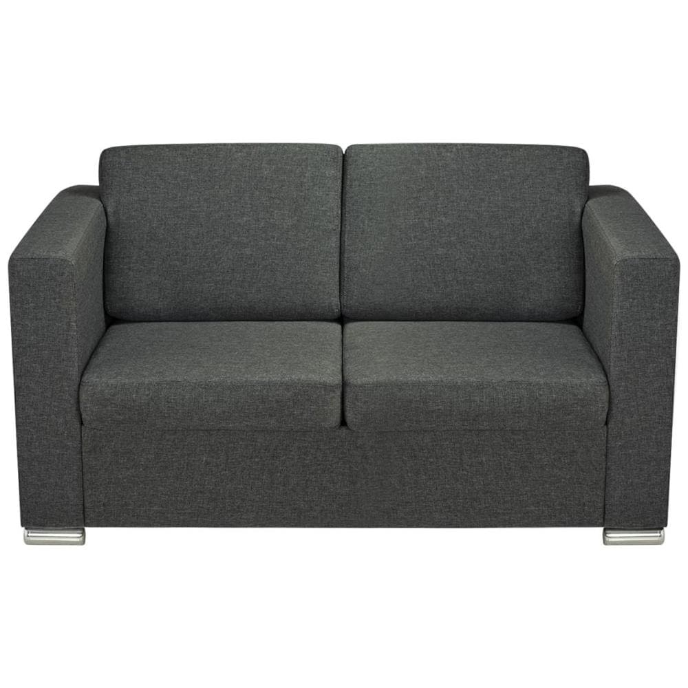 3 Pz Set Di Divani In Stoffa Grigio Scuro - Foto 16