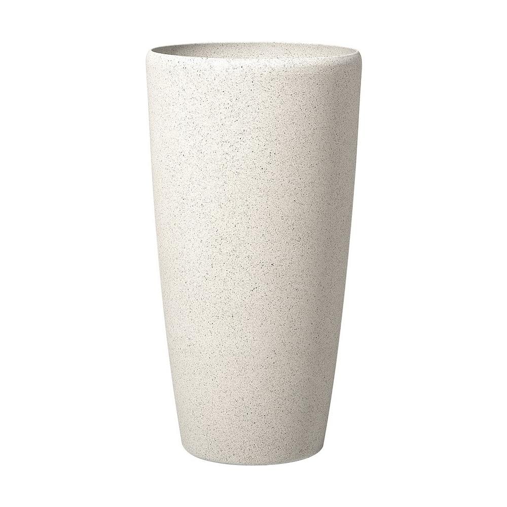 Vaso Da Fiori Moderno Tondo Bianco 39x39x75cm Abdera - Foto 1