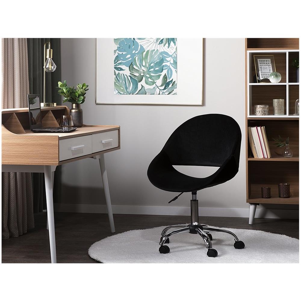 Sedia Da Ufficio Con Rotelle In Velluto Nero Selma - Foto 2