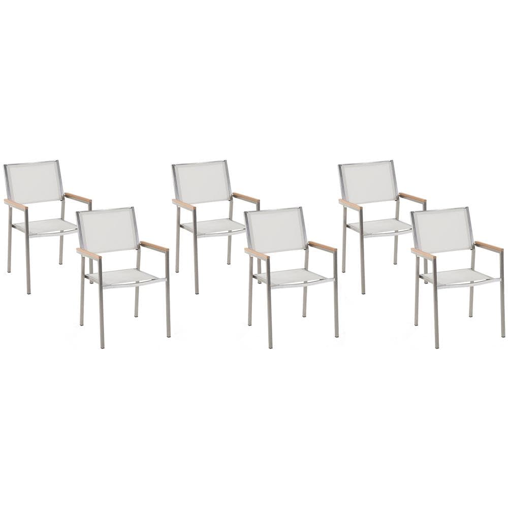 Sedie Da Giardino Bianca In Acciaio Inossidabile Set Di 6 Pz Grosseto - Foto 1