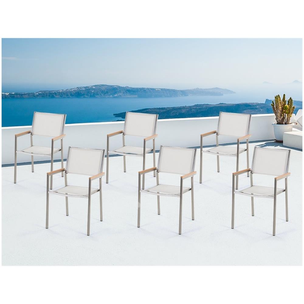 Sedie Da Giardino Bianca In Acciaio Inossidabile Set Di 6 Pz Grosseto - Foto 2