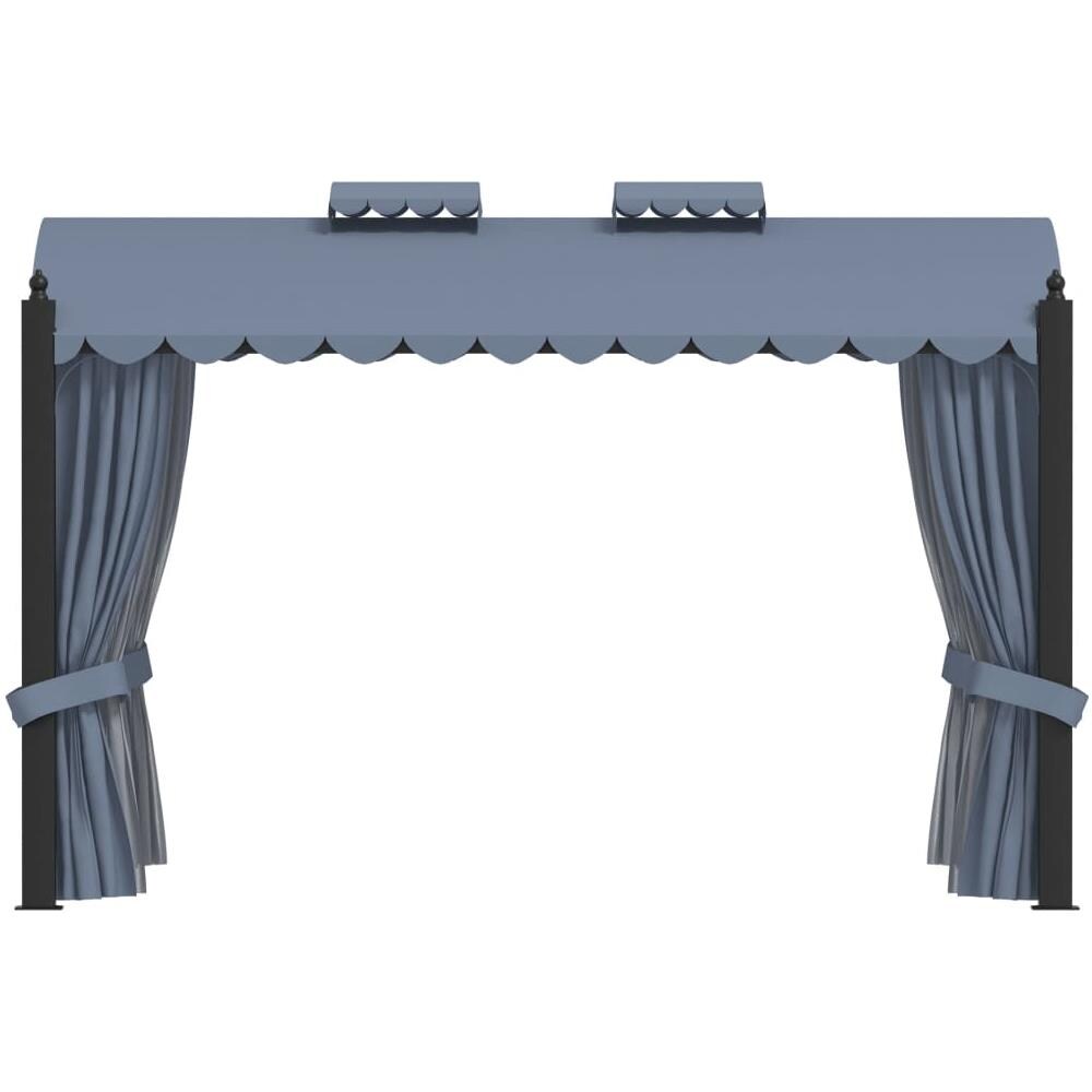 Gazebo Con Tende 3x4 Cm Antracite In Acciaio - Foto 2