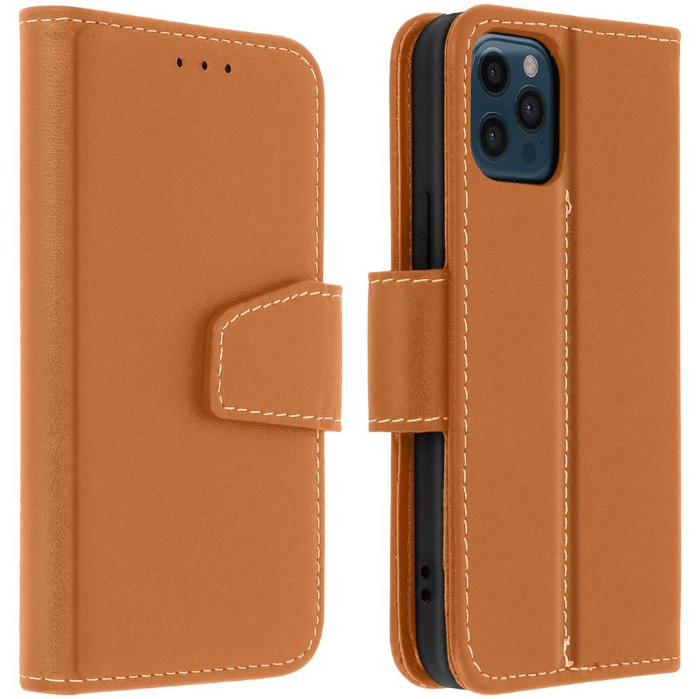 Custodia Iphone 12 Pro Max Porta Carte In Pelle Funzione Stand Premium Marrone - Foto 1