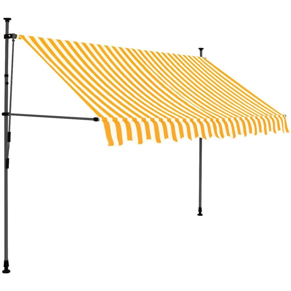Tenda da Sole Retrattile Manuale LED 300 cm Bianca e Arancione - Foto 2