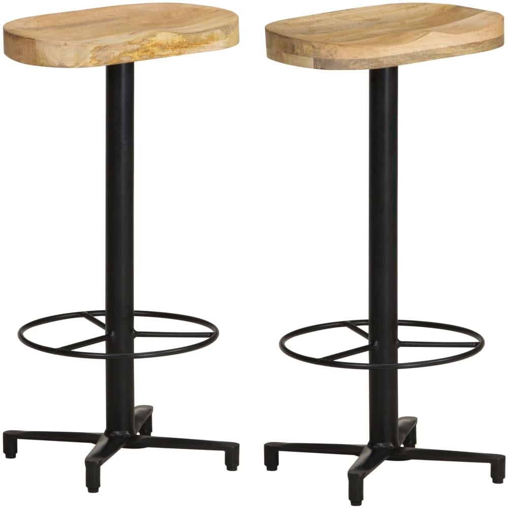 Sgabelli Da Bar 2 Pz 76 Cm In Legno Massello Di Mango - Foto 1