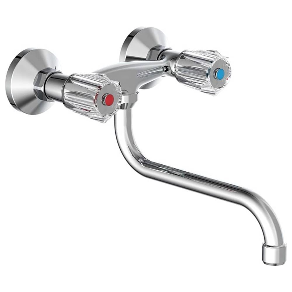 Miscelatore Lavandino con 2 Maniglie a Parete BRILLANT Cromato - Foto 1