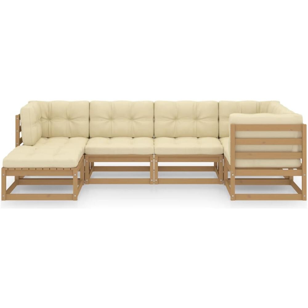 Set Divani Da Giardino 6 Pz Con Cuscini Legno Massello Di Pino - Foto 2