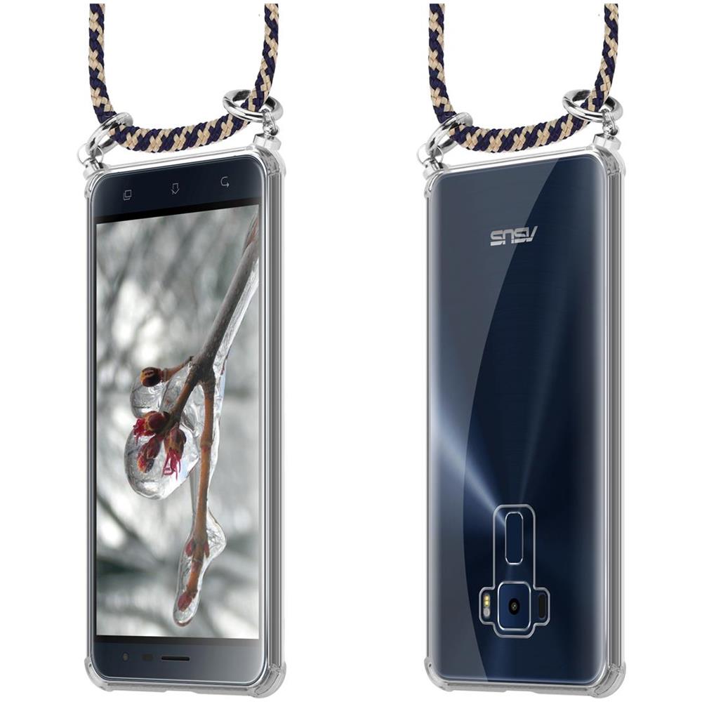 Catena Di Telefoni Cellulari Compatibile Con Asus Zenfone 3 (5,2"" Zoll) In Blu Scuro Giallo - Coperchio Protettivo In Silicone Con Anelli D'argento, Cinturino In Corda E Custodia Staccabile - Foto 8