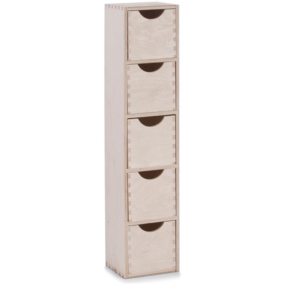 Contenitore Sciocchezze, 5 Cassetti, Legno, 60x13x12 Cm, - Foto 1
