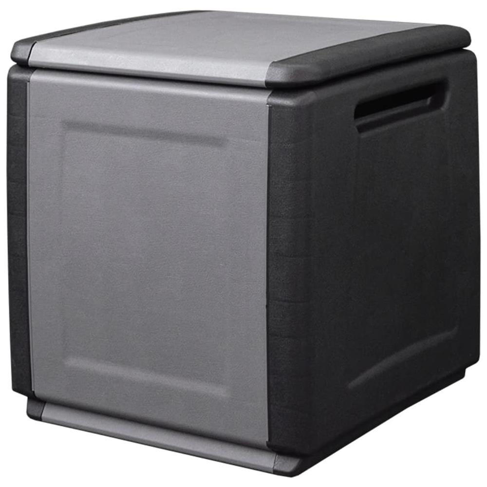 Contenitore Da Giardino 54x53x57 Cm 130 L Grigio Scuro E Nero - Foto 1