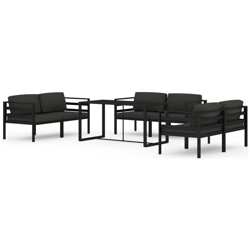 Set Divano da Giardino 5 pz con Cuscini Grigio in Polyrattan vidaXL | Leroy Merlin