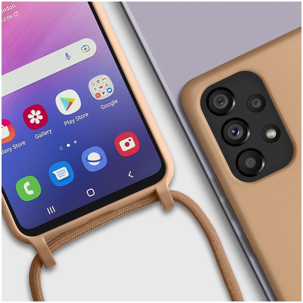 Cover Semirigida Per Samsung Galaxy A53 5g Cordino Nylon 80 Cm Rose Gold - Foto 2