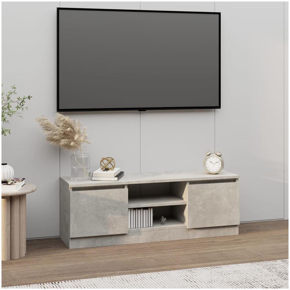 Mobile Porta Tv Con Anta Grigio Cemento 102x30x36 Cm - Foto 1