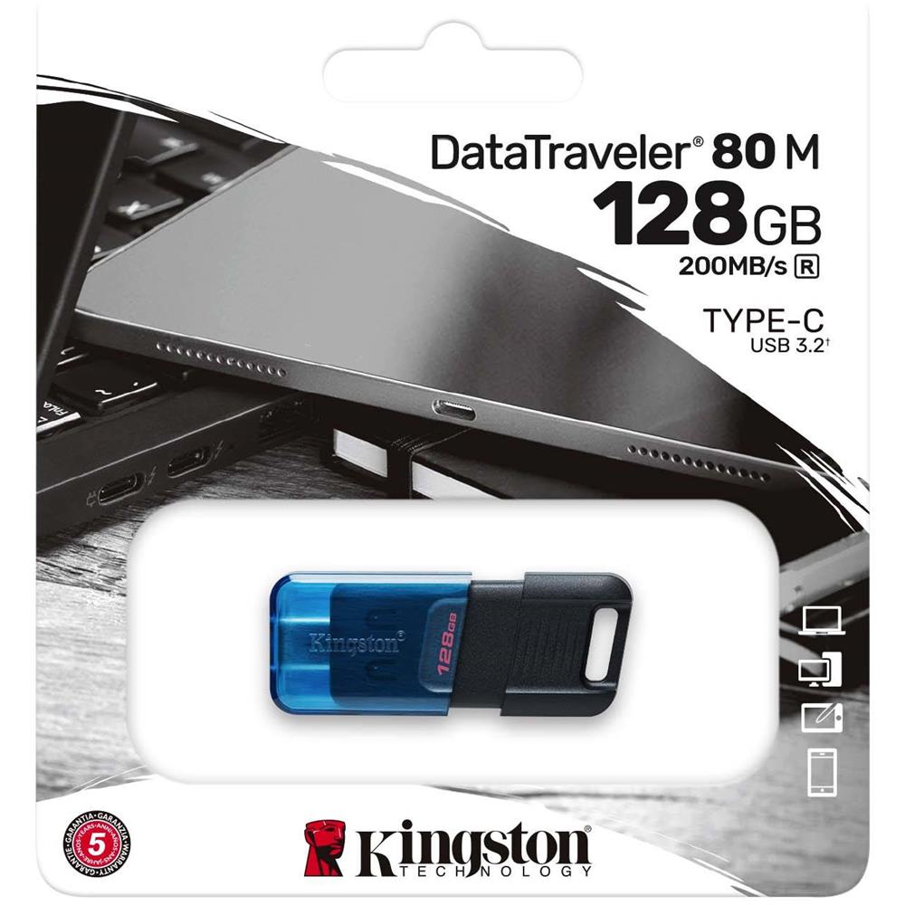 Chiavetta USB 128 GB Data Treveler 80 M Interfaccia 3.2 Gen 1 (3.1 Gen 1) Tipo C Colore Nero/Blu - Foto 3