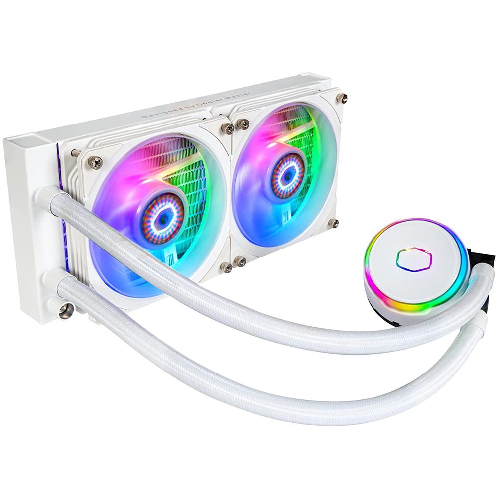 Dissipatore CPU a Liquido MasterLiquid PL240 Flux White Edition per Socket Intel LGA 1700/1200/2066/2011-V3/2011/1151/1150/1155/1156 e Socket AMD AM4/AM3+/AM3/AM2+/AM2/FM2+/FM2/FM1/TR4 - Foto 2