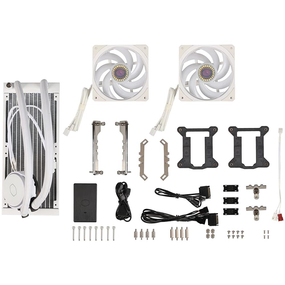 Dissipatore CPU a Liquido MasterLiquid PL240 Flux White Edition per Socket Intel LGA 1700/1200/2066/2011-V3/2011/1151/1150/1155/1156 e Socket AMD AM4/AM3+/AM3/AM2+/AM2/FM2+/FM2/FM1/TR4 - Foto 6