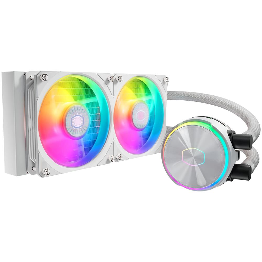 Dissipatore CPU a Liquido MasterLiquid PL240 Flux White Edition per Socket Intel LGA 1700/1200/2066/2011-V3/2011/1151/1150/1155/1156 e Socket AMD AM4/AM3+/AM3/AM2+/AM2/FM2+/FM2/FM1/TR4 - Foto 1