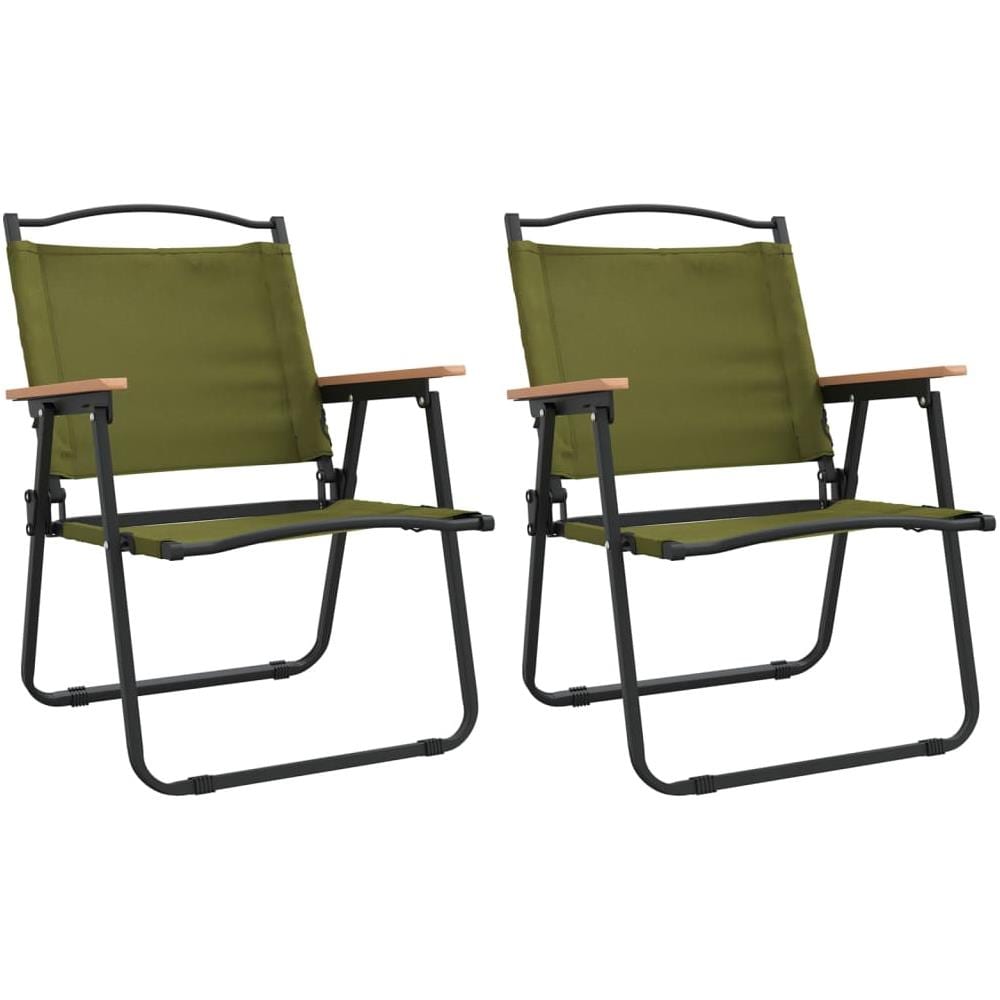 Sedie Da Campeggio 2 Pz Verdi 54x55x78 Cm Tessuto Oxford - Foto 2