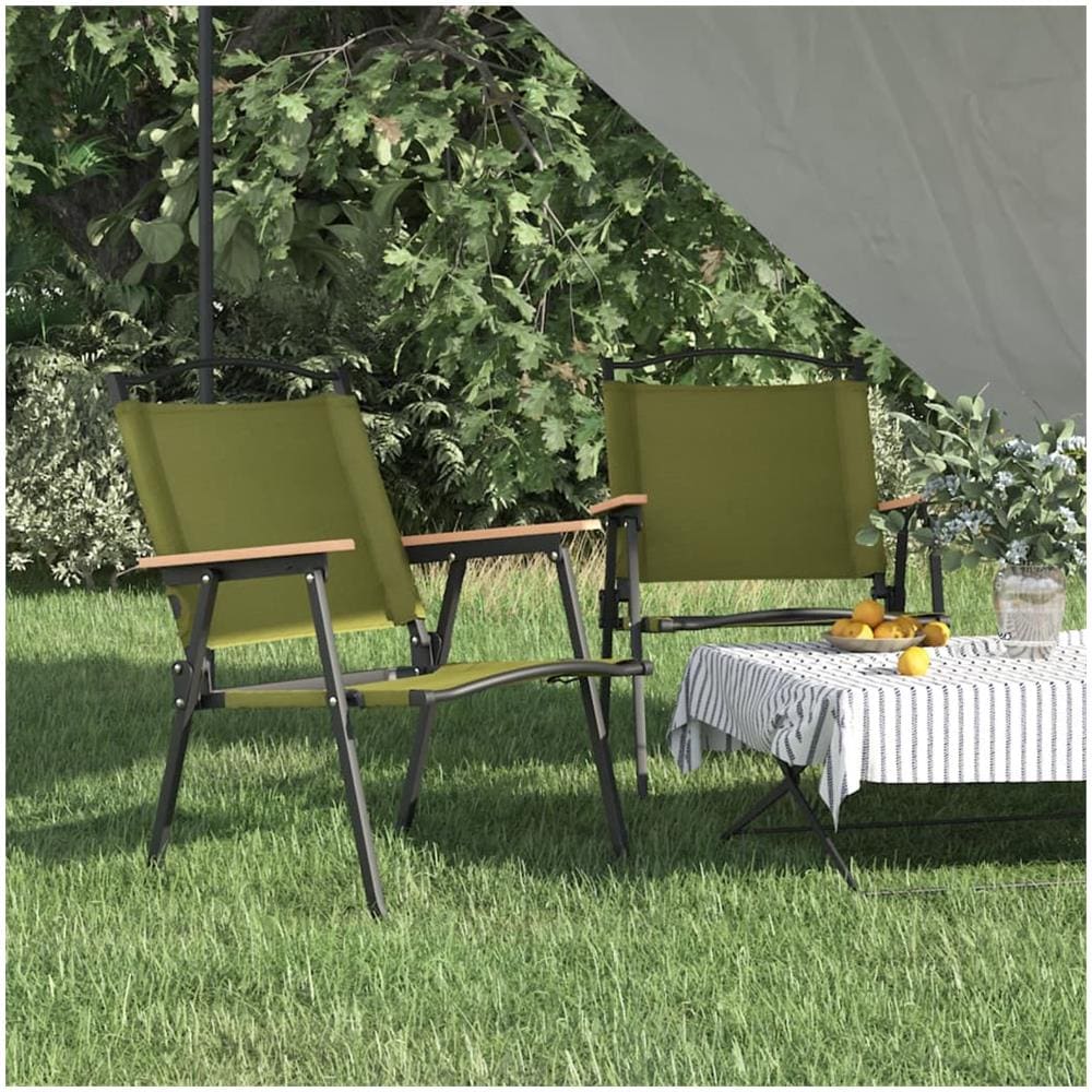 Sedie Da Campeggio 2 Pz Verdi 54x55x78 Cm Tessuto Oxford - Foto 1