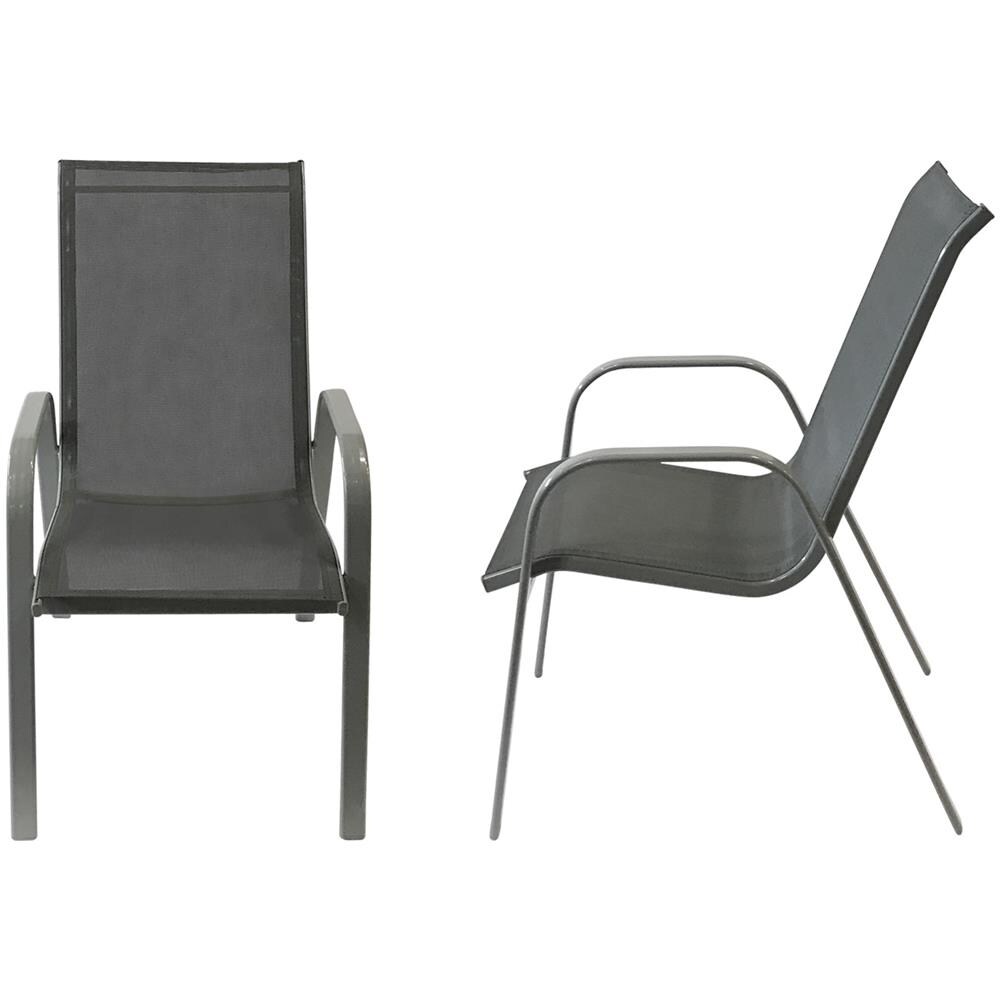 Set Di 4 Sedie Marbella In Textilene Grigio - Alluminio Grigio - Foto 2