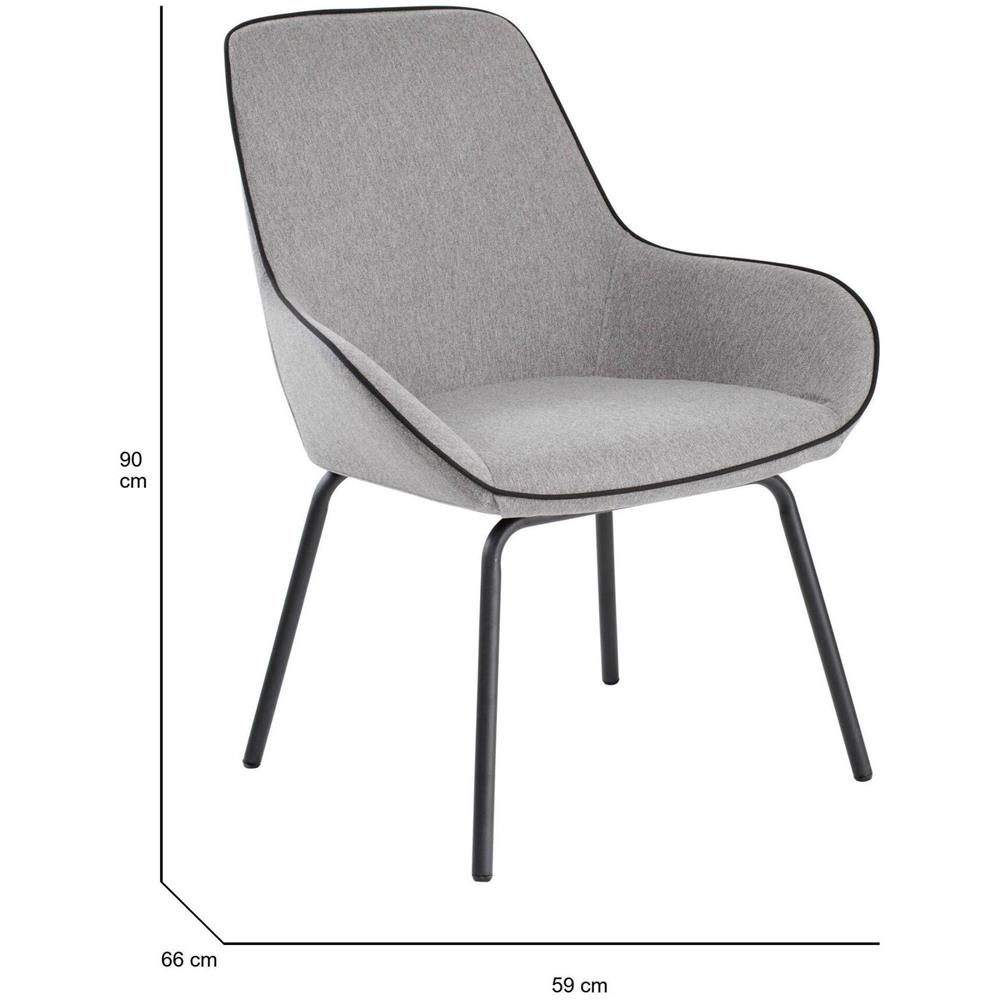Sedia Da Ufficio Mackay, Sedute Sala Da Attesa Per Ufficio, Seduta Ergonomica Da Attesa, 66x59h90 Cm, Grigio - Foto 2