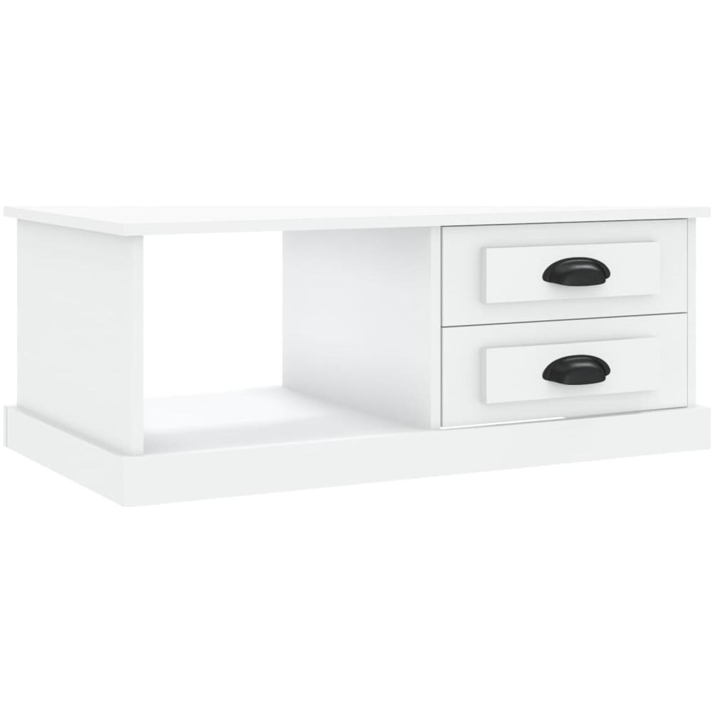 Tavolino Da Salotto Bianco 90x50x35 Cm In Legno Multistrato - Foto 2