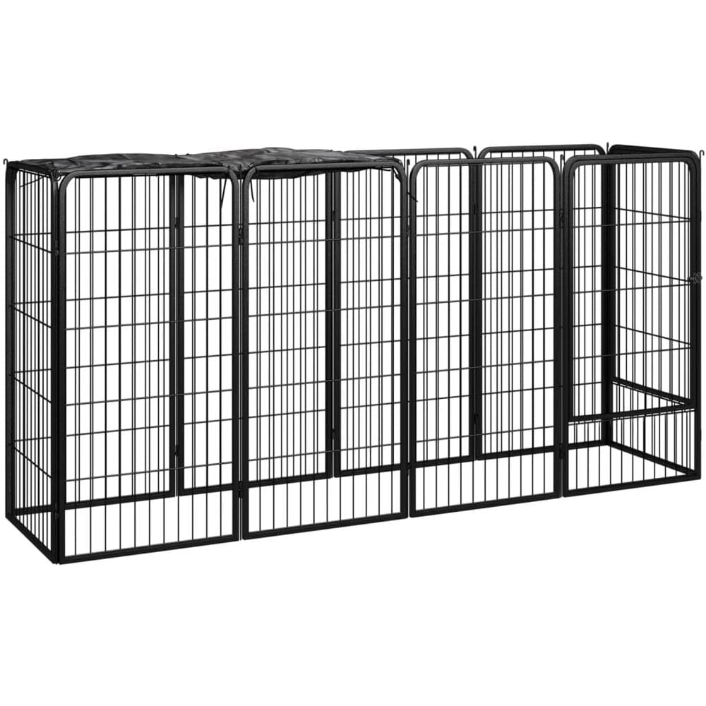 Box Cani 10 Pannelli Nero 50x100 Cm Acciaio Verniciato Polvere - Foto 1