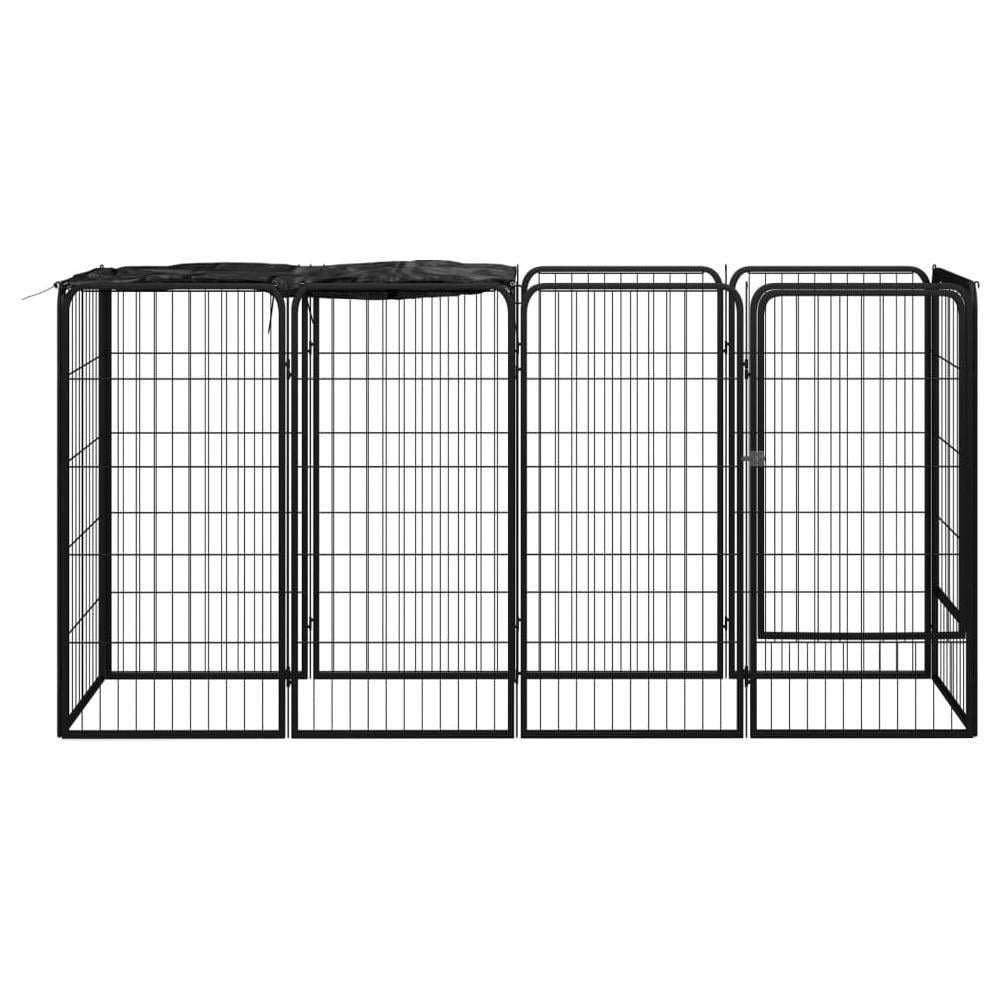 Box Cani 10 Pannelli Nero 50x100 Cm Acciaio Verniciato Polvere - Foto 2