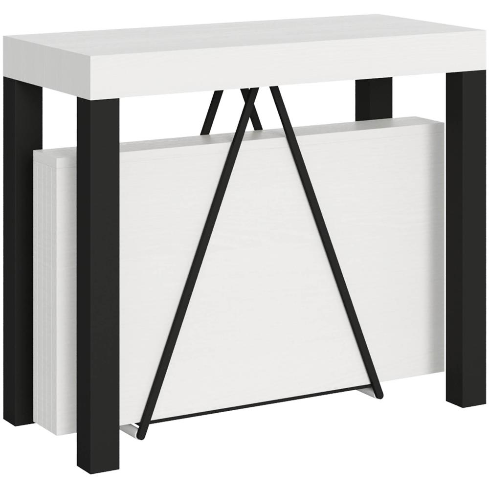 Consolle allungabile 90x40/196 cm Tiris Small bianco frassino telaio antracite - Foto 1