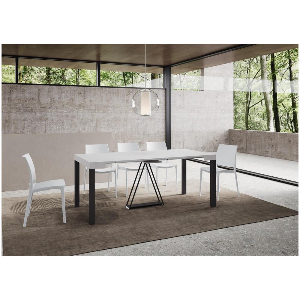 Consolle allungabile 90x40/196 cm Tiris Small bianco frassino telaio antracite - Foto 3