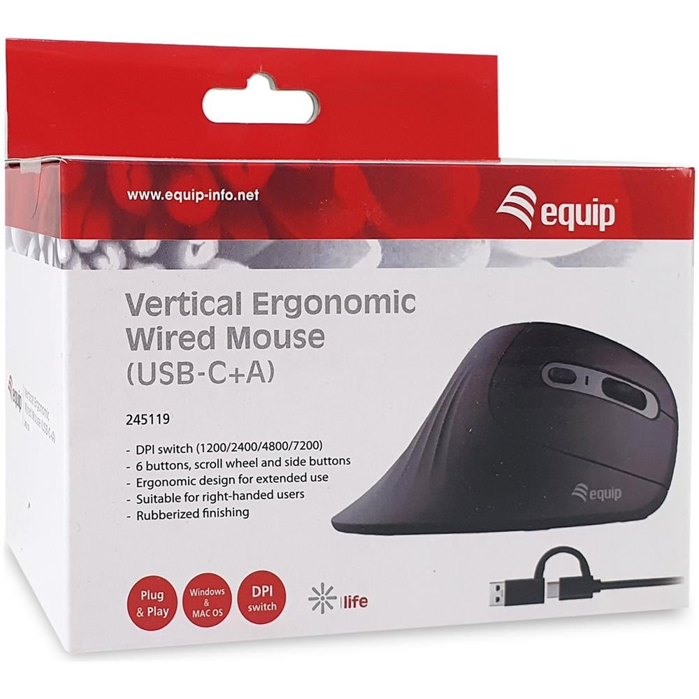 245119 mouse Universale Mano destra USB Type-A + USB Type-C Ottico 7200 DPI - Foto 5