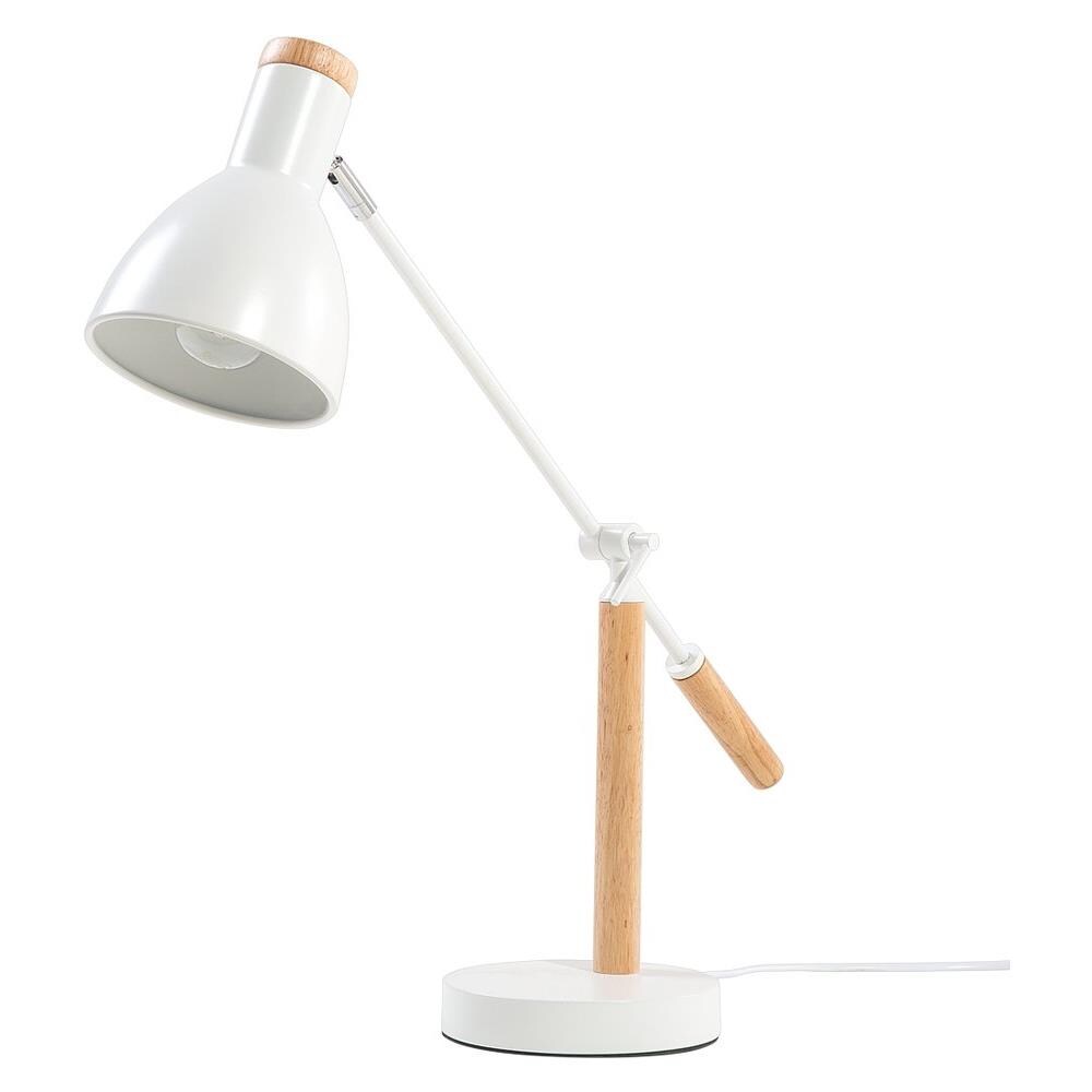 Lampada Da Tavolo Regolabile In Legno In Colore Bianco Peckos - Foto 1
