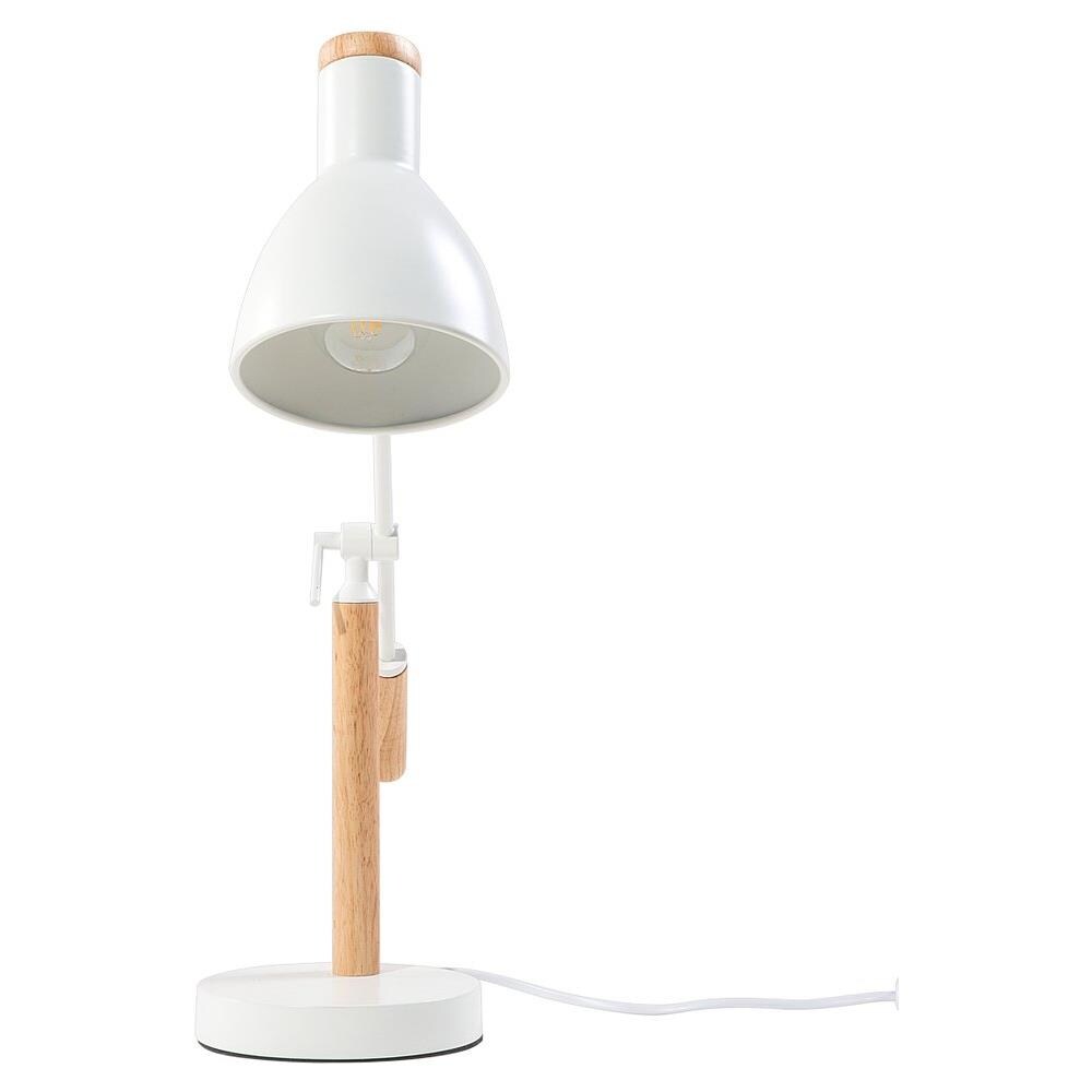 Lampada Da Tavolo Regolabile In Legno In Colore Bianco Peckos - Foto 2