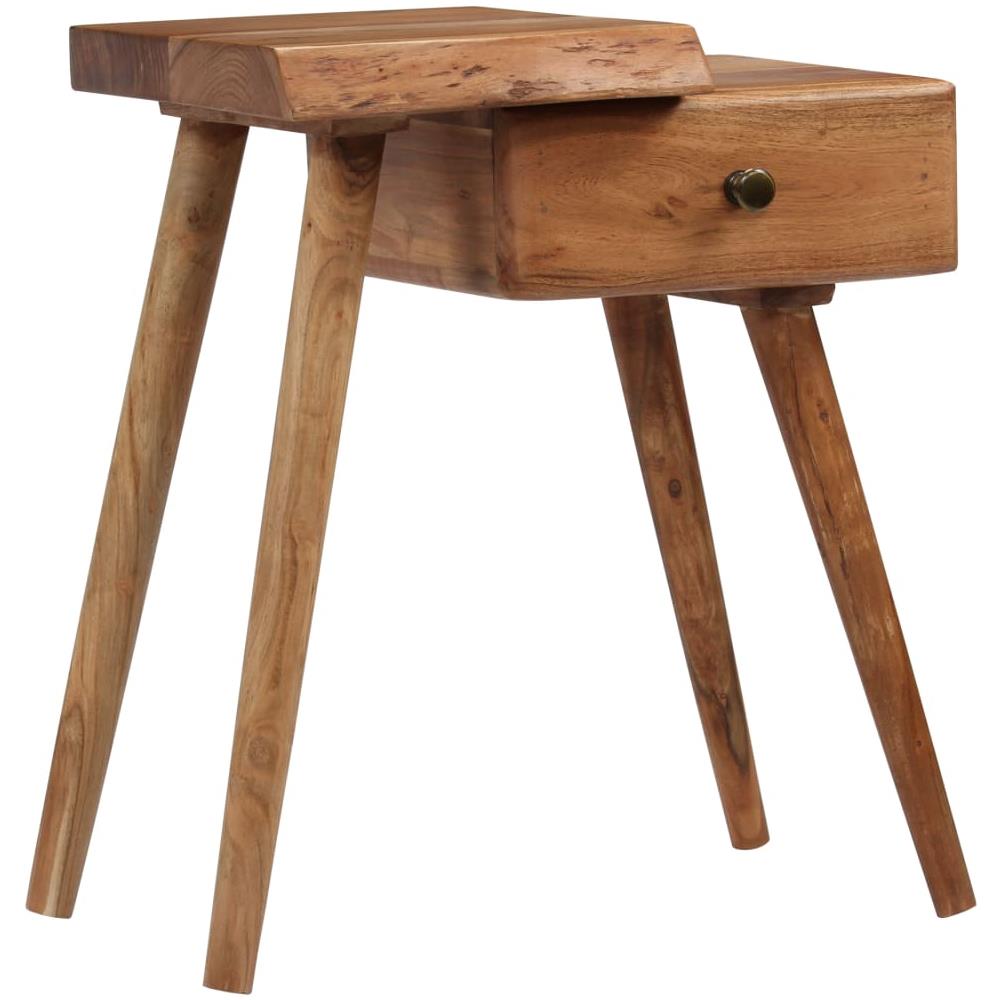 Comodino In Legno Massello D'acacia 45x32x55cm - Foto 1