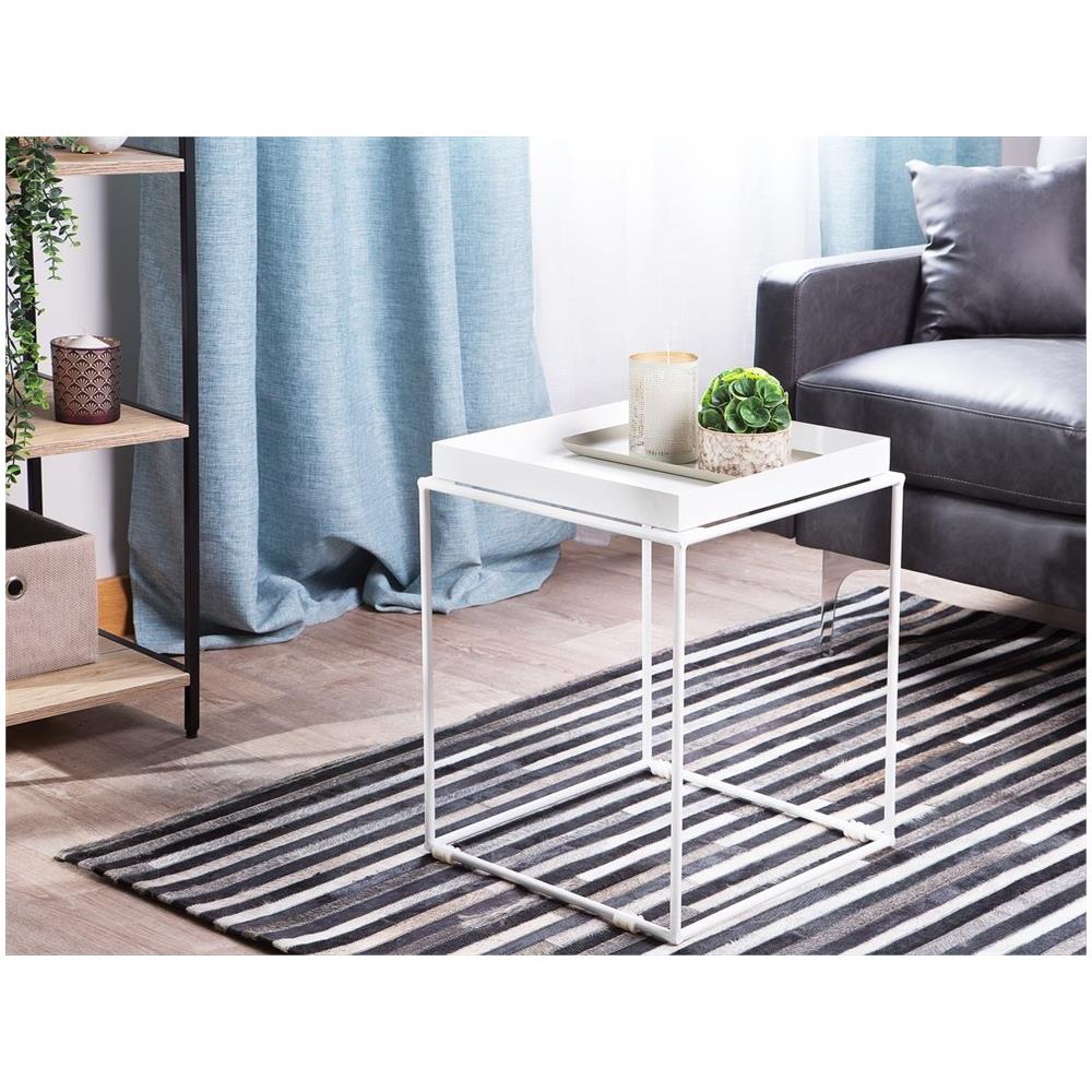 Tavolino Moderno In Metallo Bianco Saxon - Foto 1