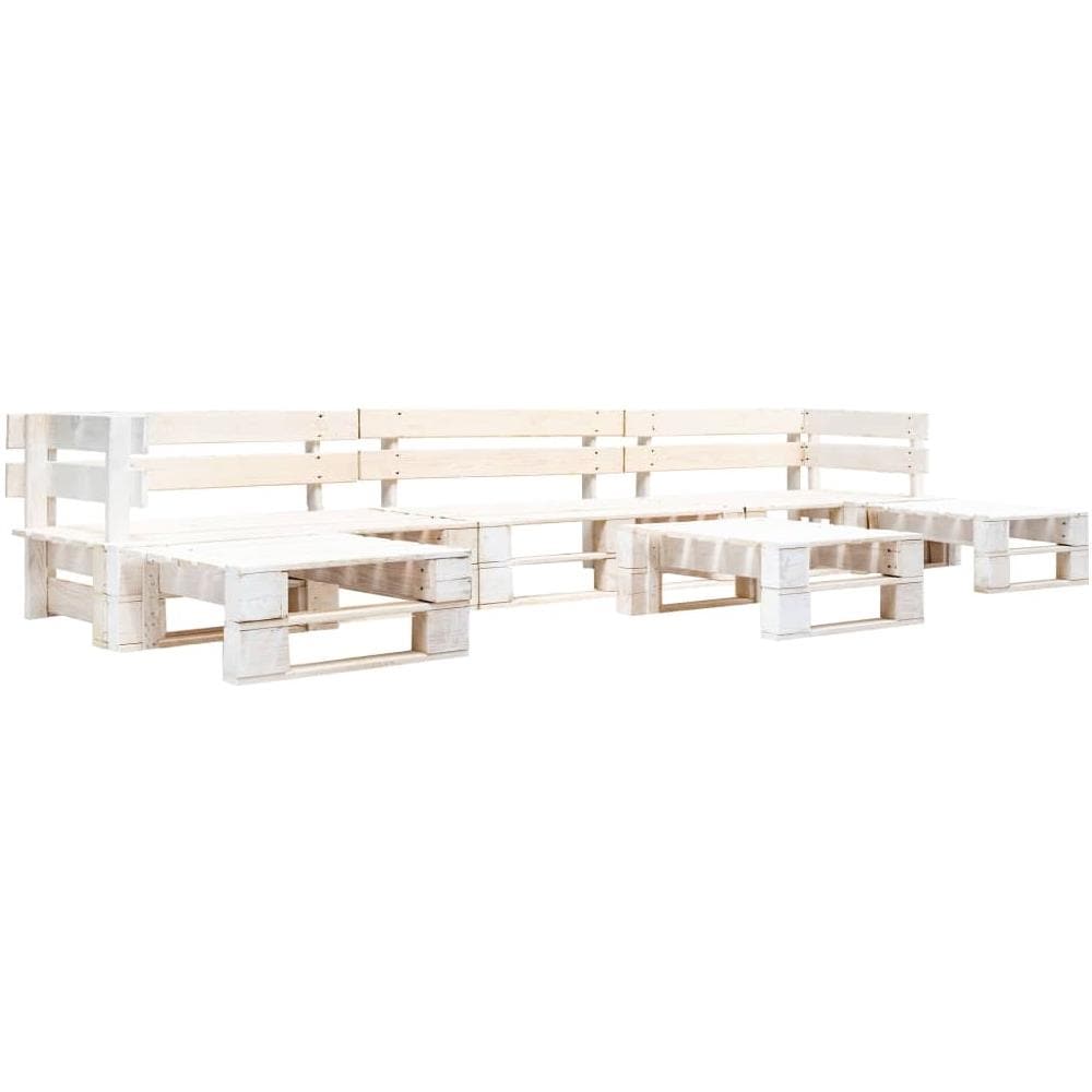 Set Divani Da Giardino Su Pallet 6pz Legno Fsc Bianco - Foto 1