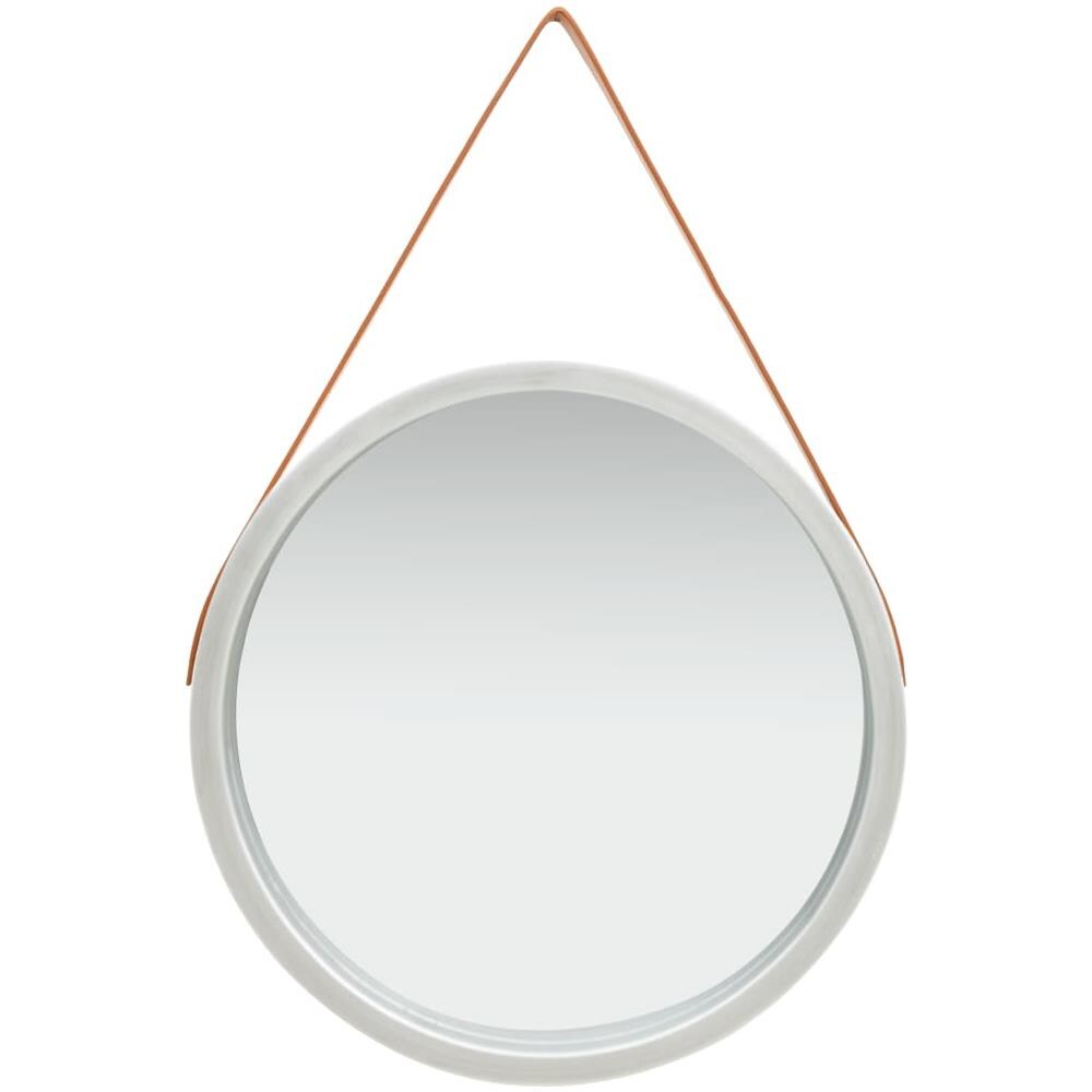Specchio Da Parete Con Cinghia 60 Cm Argento - Foto 1