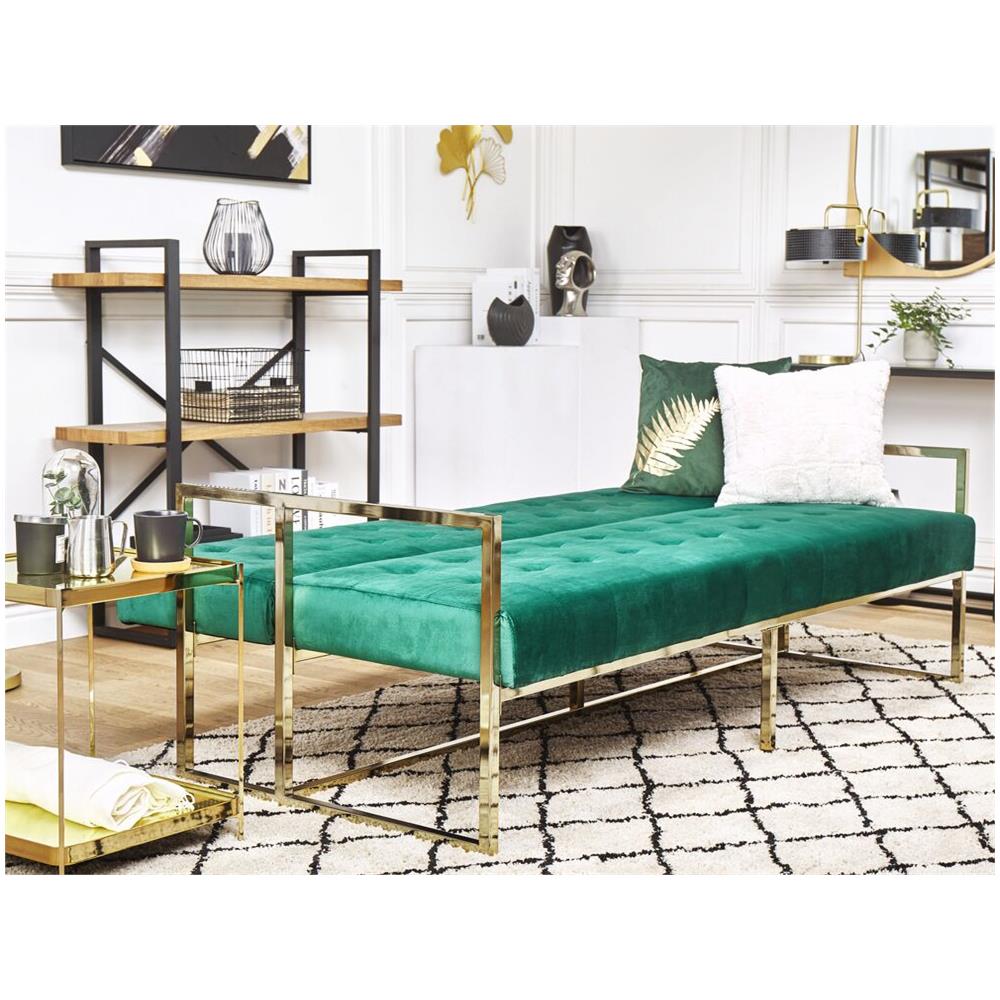 Divano 3 Posti Velluto Verde Marstal - Foto 2