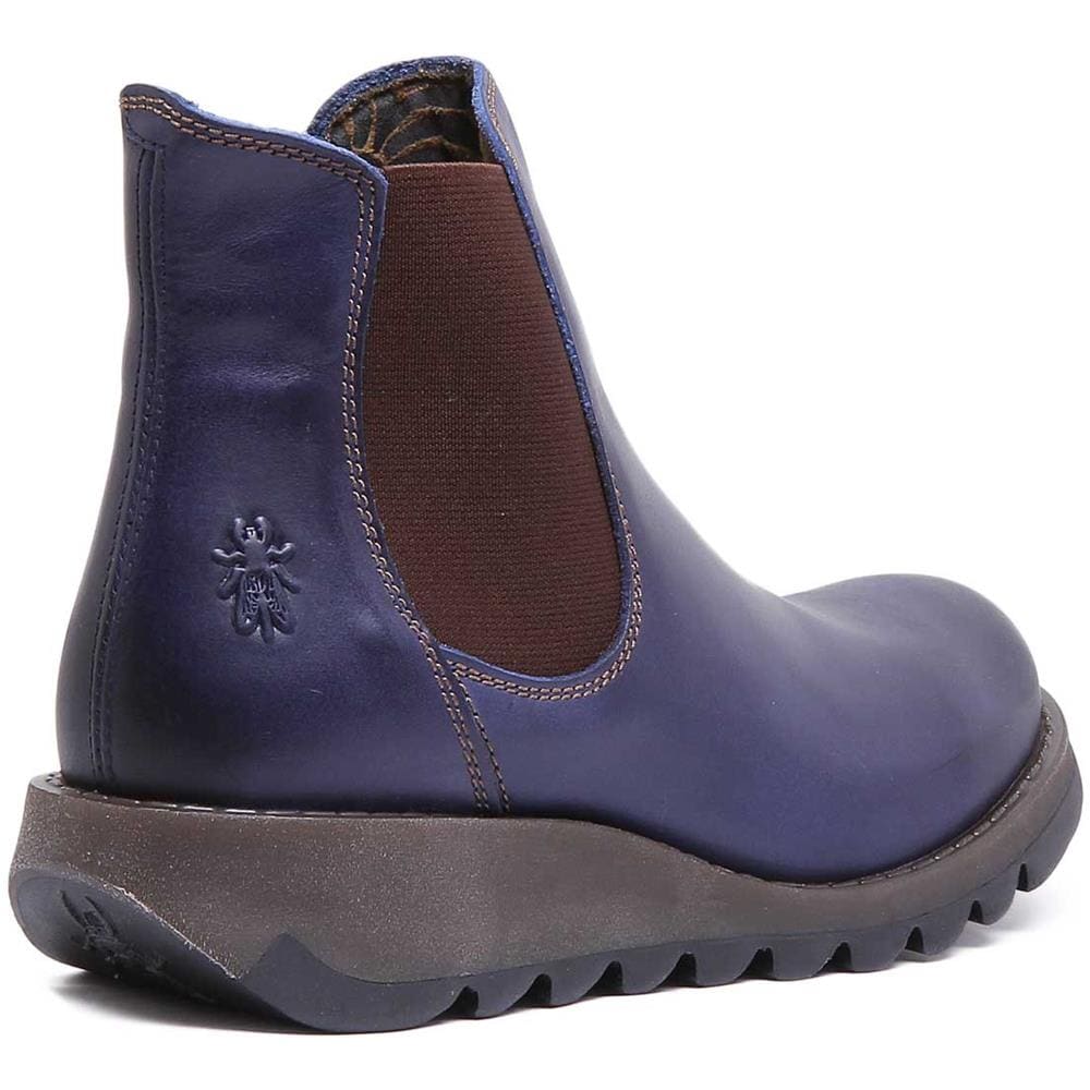 Pelle Fly London Salv Stivaletti Chelsea In Blu Per Le Donne - Foto 3