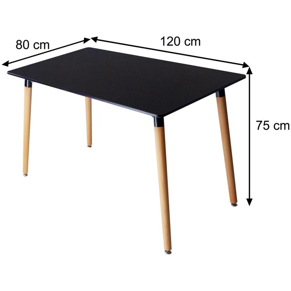 Tavolo Da Pranzo Rettangolare, Tavolo Da Cucina Nero Mod. Otello - Foto 2