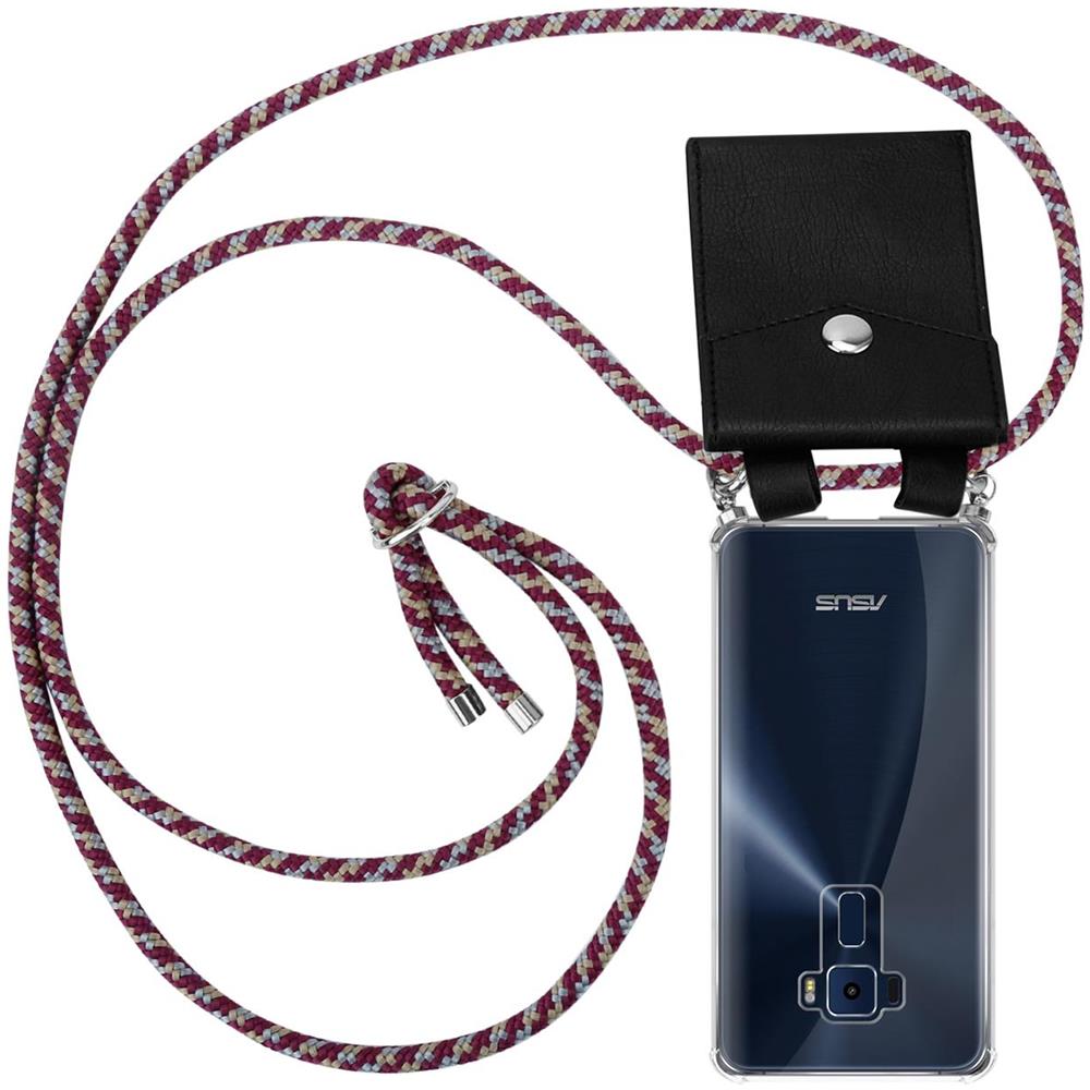 Catena Di Telefoni Cellulari Compatibile Con Asus Zenfone 3 (5,2"" Zoll) In Rosso Giallo Bianco - Coperchio Protettivo In Silicone Con Anelli D'argento, Cinturino In Corda E Custodia Staccabile - Foto 1